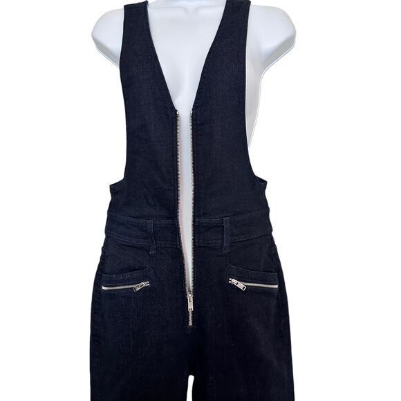 NWT 7 For All Mankind Denim Zip Front Jumpsuit Jean Overalls Dark Blue sz XS - Picture 14 of 16